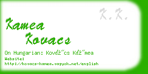 kamea kovacs business card